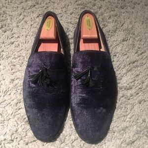 Men's Navy Blue Velvet Loafers
